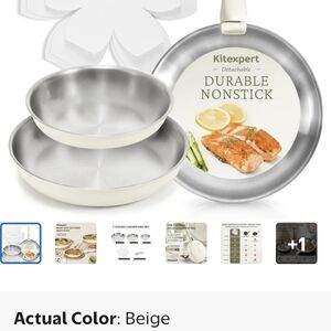 Nonstick Frying Pan Set - Beige